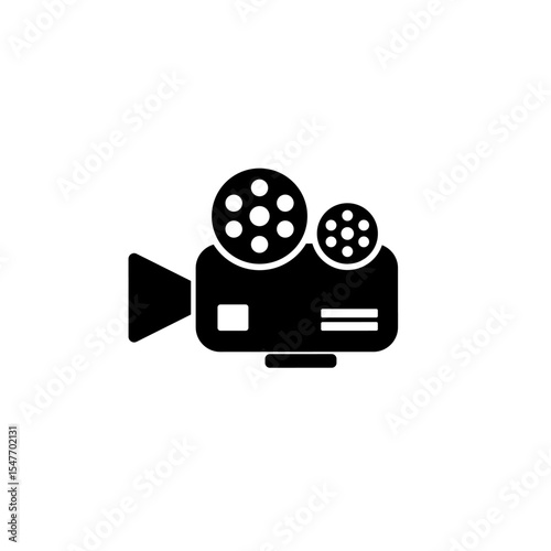 Movie Camera Icon. Film Camera Cinema Symbol. Retro Classic Vector