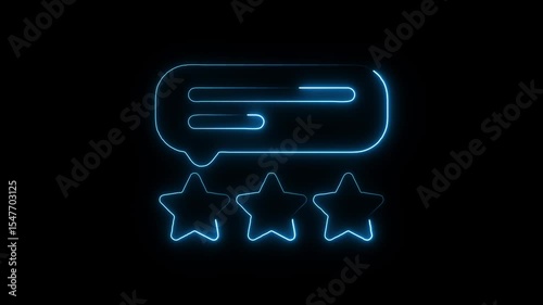 Glowing neon satisfaction icon isolated on black background. HD Video motion graphic animation