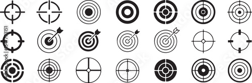 Target Icon Collection Vector Illustration for Precision and Accuracy