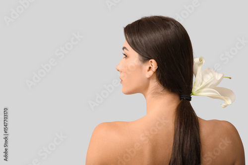 Beautiful woman with white ...