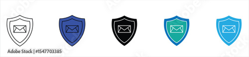 Secure Email Shield Icon – Protected Mail and Encrypted Message Symbol