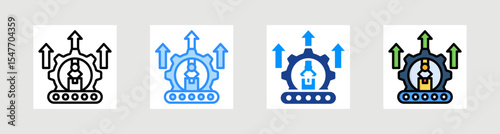 Lean Manufacturing Icon Collection Set Multiple Style
