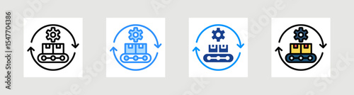 Production Management Icon Collection Set Multiple Style
