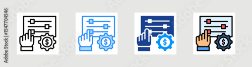 Cost Control Icon Collection Set Multiple Style