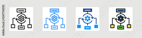 Workflow Optimization Icon Collection Set Multiple Style