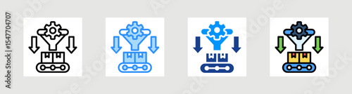 Production Bottleneck Icon Collection Set Multiple Style