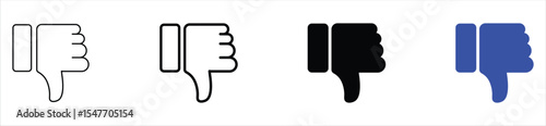 Thumbs Down Icon Set – Dislike and Negative Feedback Symbol Collection