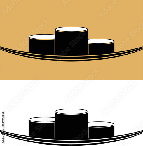 Isolated podium vector graphic for winner award ceremony competition achievement and success concept art editable stock vector