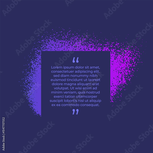 Text box with color gradient spray paint texture, grunge brush square banner with copy space for replacement text, qoutes and information	