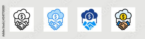 Cloud Business Icon Collection Set Multiple Style