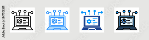 Digital Management Icon Collection Set Multiple Style