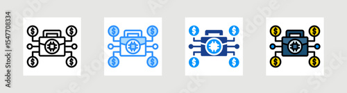 Ai In Business Icon Collection Set Multiple Style