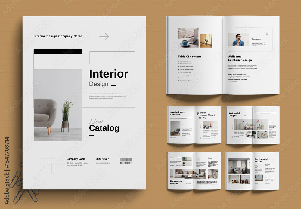 Interior Design Product Catalog Template Stock Template | Adobe Stock