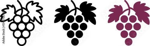 Grapes vector icon illustration, fruit symbol, grape bunch, wine grapes, fresh grapes, grape design editable stock vector