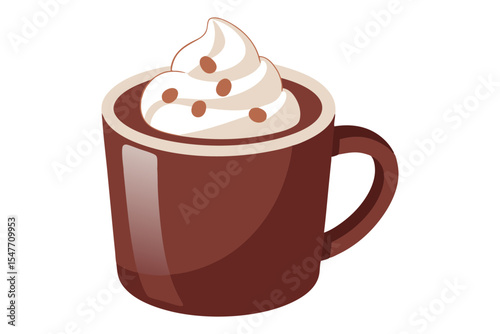 Warm Cocoa with Whipped Cream and Marshmallows Art