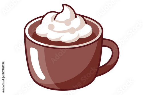Cozy Hot Chocolate Mug with Toppings Vector
