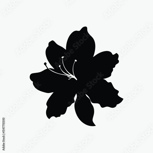 azalea flower silhouette vector