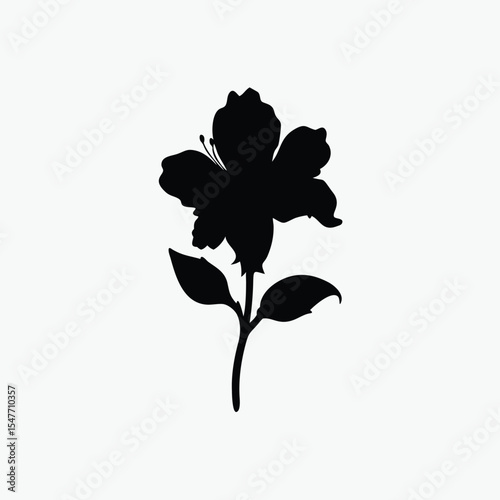 azalea flower silhouette vector