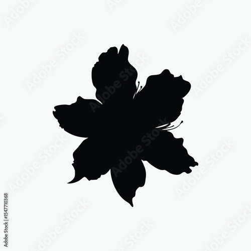 azalea flower silhouette vector