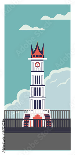 Clock tower South Sumatra Indonesia
