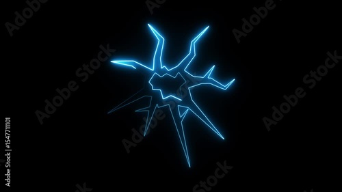 Glowing neon glasses insurance icon isolated on black background. HD Video motion graphic animation