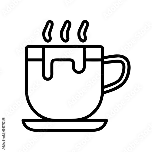 Minimalist hot beverage illustration with steam above a overflowing mug