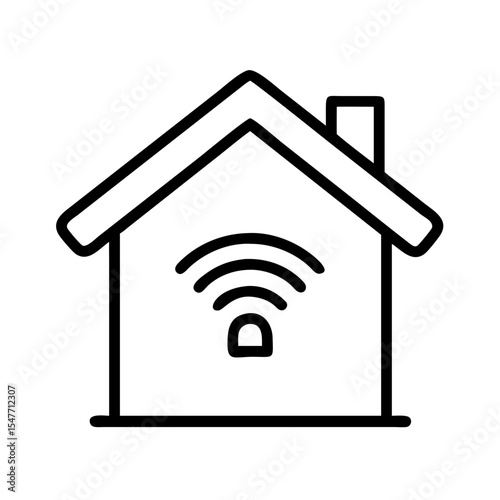 Smart Home automation internet of things modern house with wifi signal