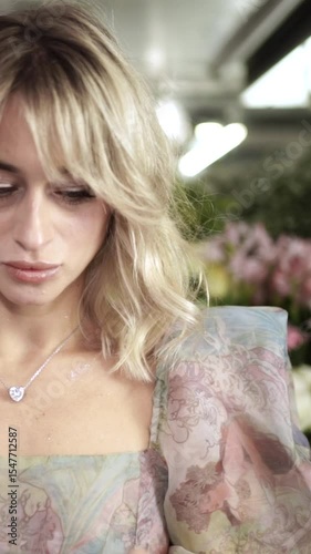Woman Enjoying the Scent of a Flower