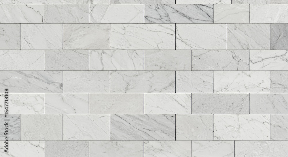 Fototapeta premium Seamless White Marble Tile Wall Texture: Elegant, Modern Design Background