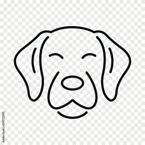 Dog head outline vector icon. Golden retriever icon.