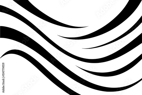 Abstract black wave pattern on white background  