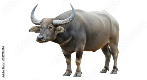 Isolated Water Buffalo Standing