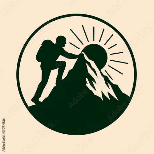 Vector silhouette illustration of people with a sword