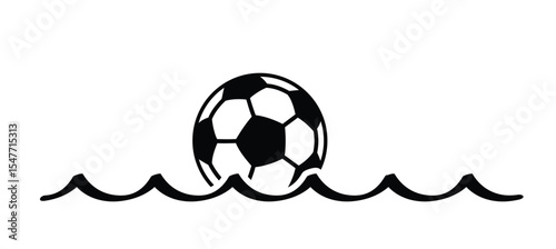 Cartoon water ball game. Beach volleyball or football. water polo icon. Summer sports concept. Swim in the swimming pool. Waterpark idea. Play, jumping in the water