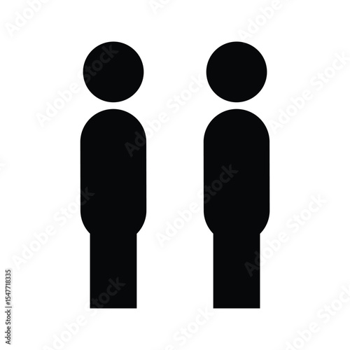 Silhouette icon of two people bowing. japanese greeting. men standing isolated icon. friendship icon