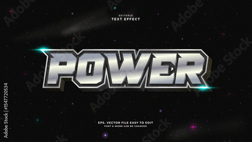 Editable text effect power, kids text style