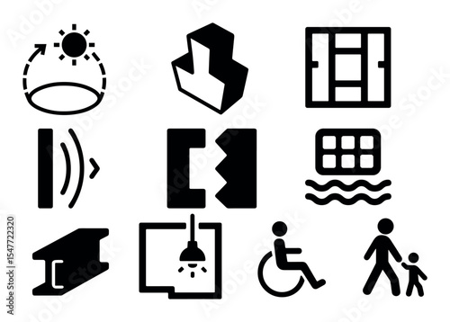 Accessibility, navigation silhouette icon set. essential, inclusive icons silhouette collection