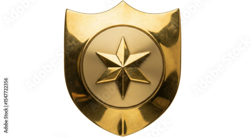 Isolated Gold Star Shield