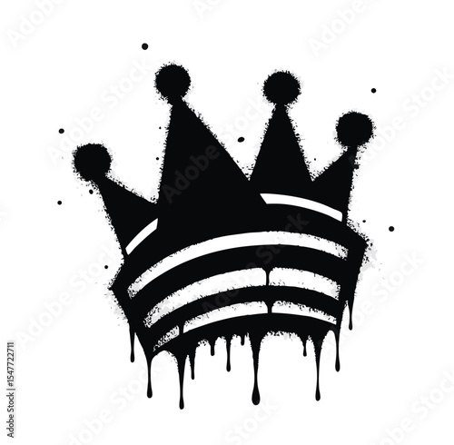 Black spray paint crown design vector illustration on a white background