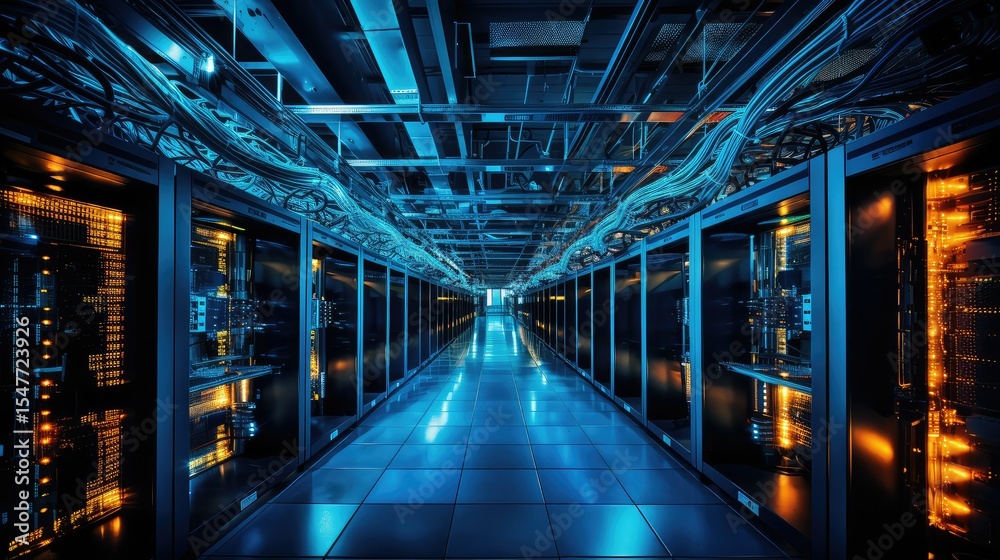 Fototapeta premium racks internet cable