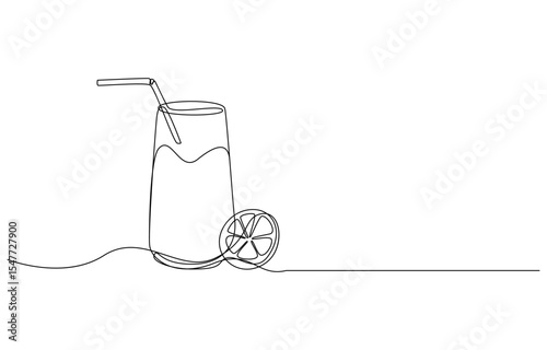 Fresh Lemonade continuous line art drawing