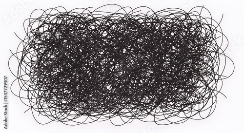 Abstract Black Scribble Chaos: A Dense Network of Intertwined Lines