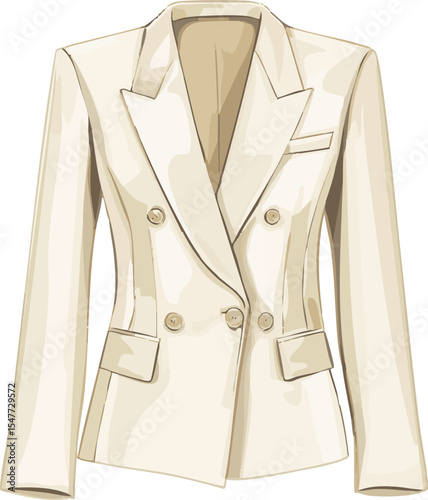 isolated vector illustration of white jacket