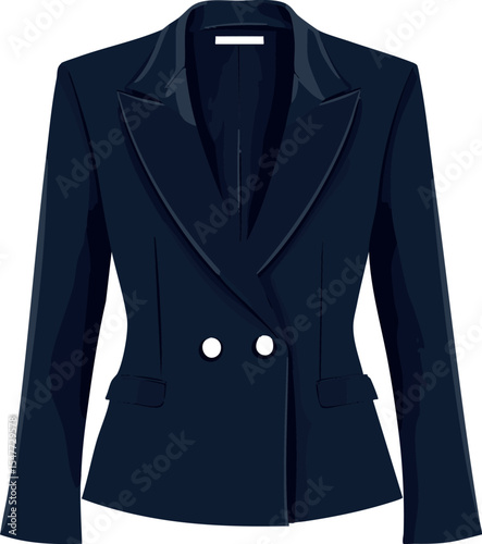 isolated vector illustration of dark blue jacket