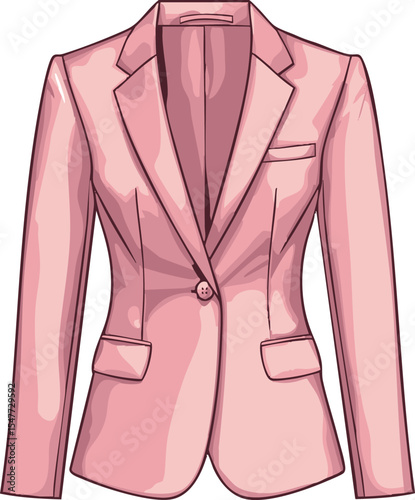 isolated vector illustration of pink jacket