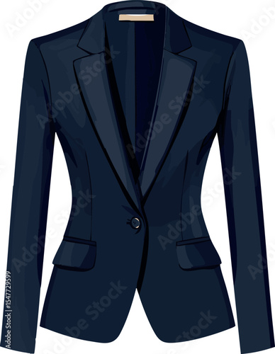 isolated vector illustration of dark blue jacket