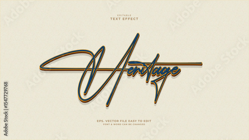 Heritage editable text effect, victorian latin text style