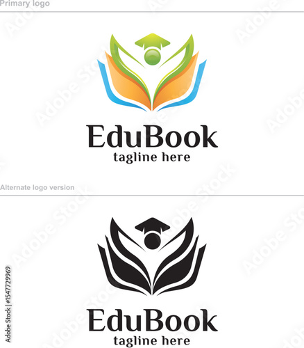 Business logo design features a set of company logotype templates with wave shapes, symbolizing a modern business concept and brand identity