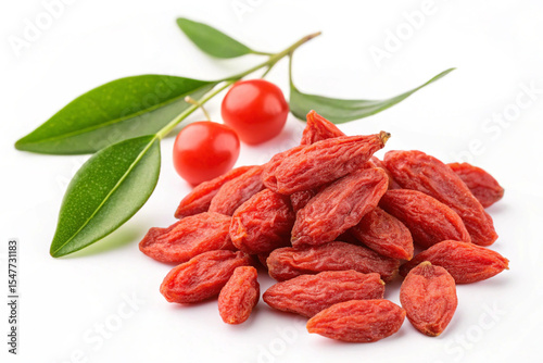 Dried Goji Berries High-Quality Images of Goji Berries Isolated on White Background