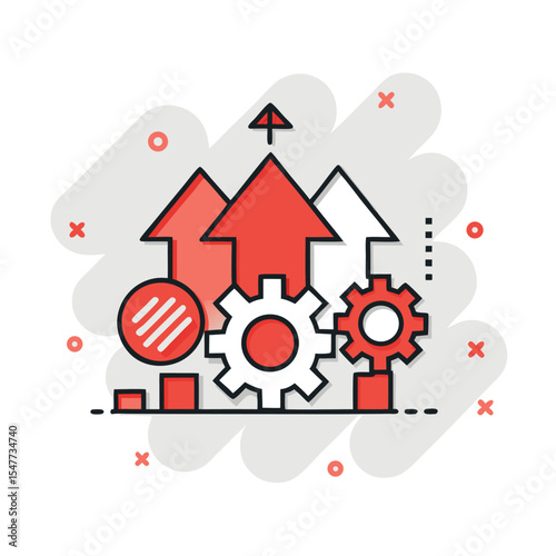 Business growth strategy and success through effective collaboration vector illustration